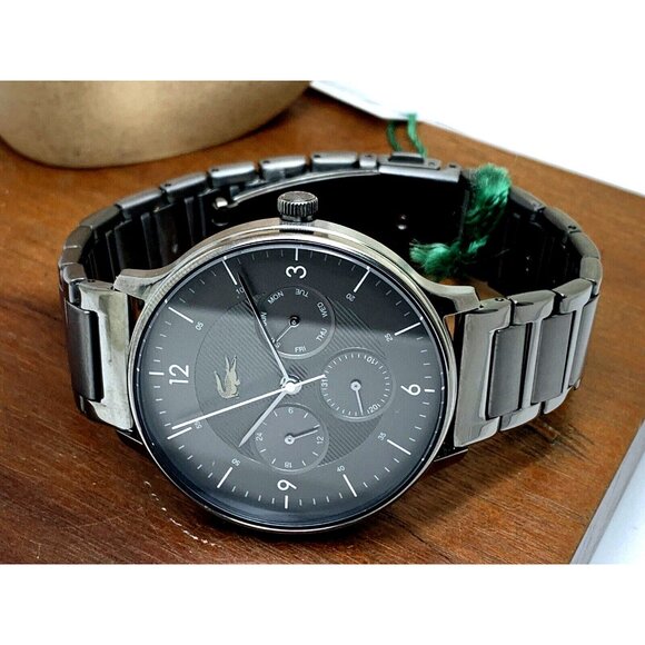 Lacoste Men's Watch 2011142 Club Quartz Gray Dial Stainless Steel 42mm - Picture 7 of 13